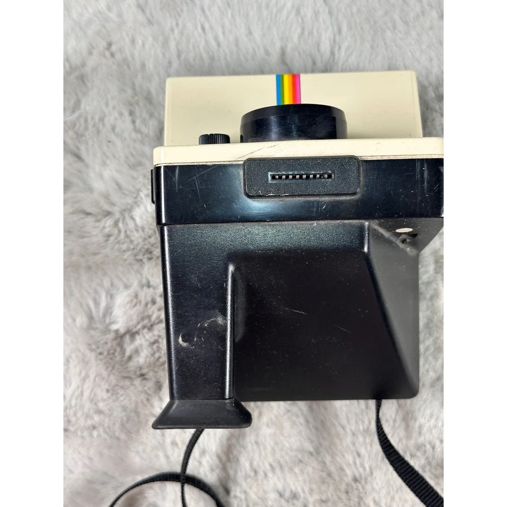 Polaroid Instant Camera OneStep Land Camera Q-Light Flash Rainbow Stripe AS IS